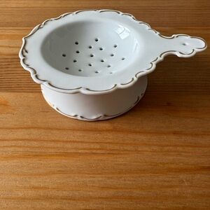 Vintage White Porcelain Strainer